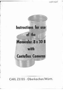 Zeiss Ikon Monocular manual. Camera Instructions.